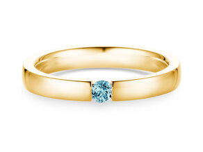 Verlobungsring Infinity Colour in 14K Gelbgold mit Blautopas 0,05ct