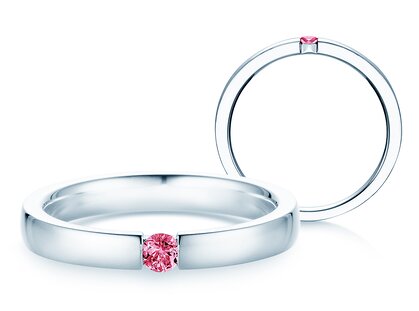 Verlobungsring Infinity Colour in Silber 925/- mit Pinker Turmalin 0,05ct