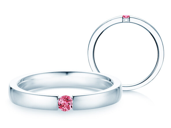 Verlobungsring Infinity Colour in Silber 925/- mit Pinker Turmalin 0,05ct
