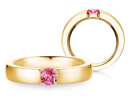 Verlobungsring Infinity Colour in 9K Gelbgold mit Pinker Turmalin 0,50ct
