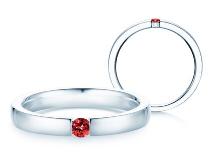 Verlobungsring Infinity Colour in 18K Weißgold mit Rubin 0,10ct