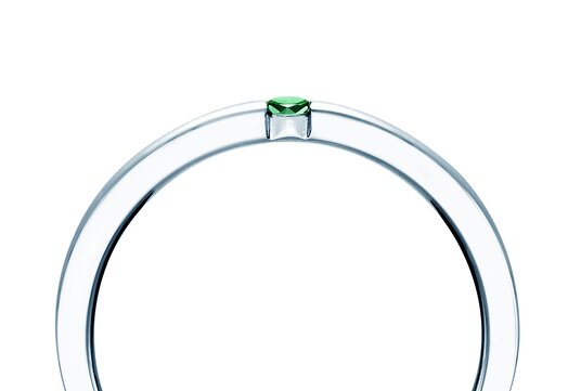 Verlobungsring Infinity Colour in 9K Weißgold mit Smaragd 0,03ct