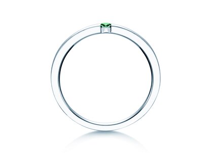 Verlobungsring Infinity Colour in 14K Weißgold mit Smaragd 0,03ct