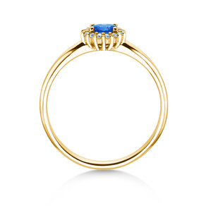 Verlobungsring Jolie Cross in 9K Gelbgold mit Saphir 0,25ct und Diamanten 0,06ct