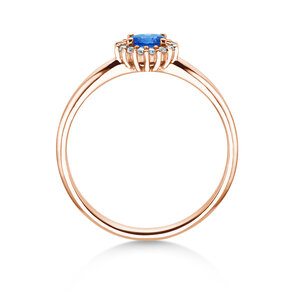 Verlobungsring Jolie Cross in 14K Roségold mit Saphir 0,25ct und Diamanten 0,06ct