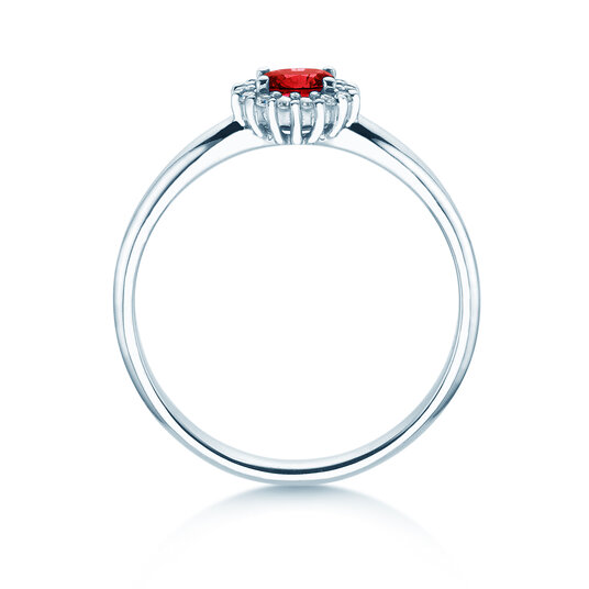 Verlobungsring Jolie Cross in Platin 950/- mit Rubin 0,25ct und Diamanten 0,06ct