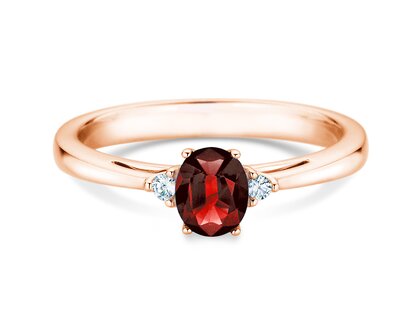 Verlobungsring Life in 9K Roségold mit Rubin 0,25ct und Diamanten 0,03ct