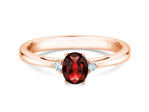 Verlobungsring Life in 9K Roségold mit Rubin 0,25ct und Diamanten 0,03ct