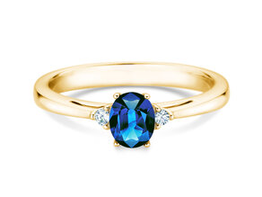 Verlobungsring Life in 14K Gelbgold mit Saphir 0,60ct und Diamanten 0,03ct