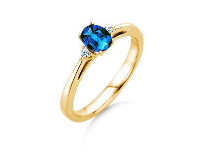 Verlobungsring Life in 14K Gelbgold mit Saphir 0,60ct und Diamanten 0,03ct