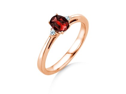 Verlobungsring Life in 9K Roségold mit Rubin 0,25ct und Diamanten 0,03ct
