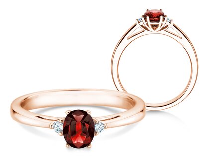 Verlobungsring Life in 9K Roségold mit Rubin 0,25ct und Diamanten 0,03ct