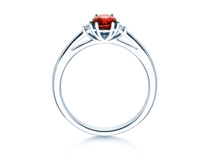 Verlobungsring Life in 9K Weißgold mit Rubin 0,25ct und Diamanten 0,03ct