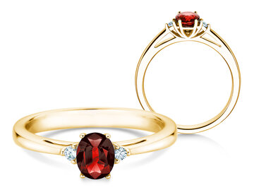 Verlobungsring Life in 9K Weißgold mit Rubin 0,25ct und Diamanten 0,03ct