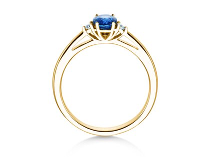Verlobungsring Life in 14K Gelbgold mit Saphir 0,60ct und Diamanten 0,03ct