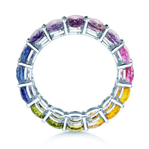 Rainbow Oval in 14K Weißgold mit Saphir 8,33ct