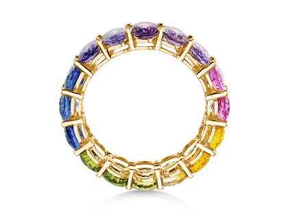 Rainbow Oval in 14K Gelbgold mit Saphir 8,33ct