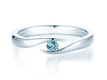 Verlobungsring Twist Colour in 14K Weißgold mit Blautopas 0,05ct