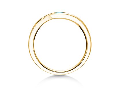 Verlobungsring Twist Colour in 14K Gelbgold mit Blautopas 0,05ct