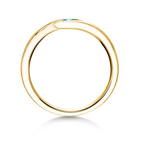 Verlobungsring Twist Colour in 14K Gelbgold mit Blautopas 0,05ct