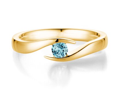 Verlobungsring Twist Colour in 9K Gelbgold mit Blautopas 0,25ct
