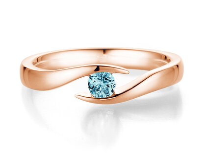 Verlobungsring Twist Colour in 9K Roségold mit Blautopas 0,25ct