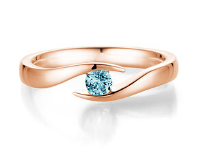 Verlobungsring Twist Colour in 9K Roségold mit Blautopas 0,25ct