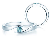 Verlobungsring Twist Colour in 9K Weißgold mit Blautopas 0,25ct