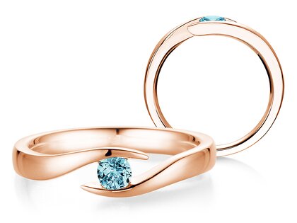 Verlobungsring Twist Colour in 9K Roségold mit Blautopas 0,25ct