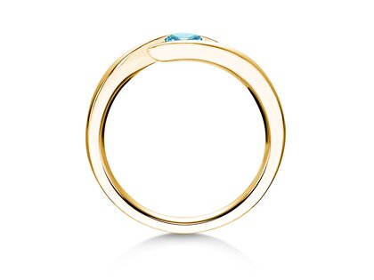 Verlobungsring Twist Colour in 9K Gelbgold mit Blautopas 0,25ct