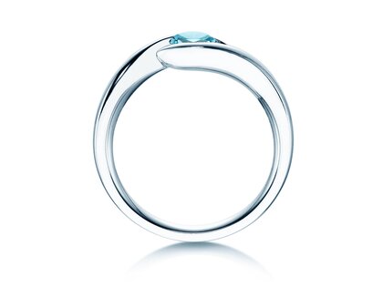 Verlobungsring Twist Colour in 9K Weißgold mit Blautopas 0,50ct