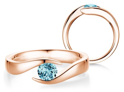 Verlobungsring Twist Colour in 9K Roségold mit Blautopas 0,50ct