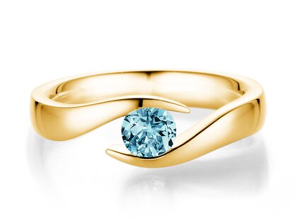 Verlobungsring Twist Colour in 9K Gelbgold mit Blautopas 0,50ct