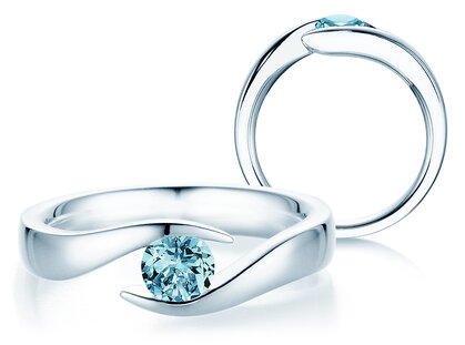 Verlobungsring Twist Colour in 14K Weißgold mit Blautopas 0,50ct
