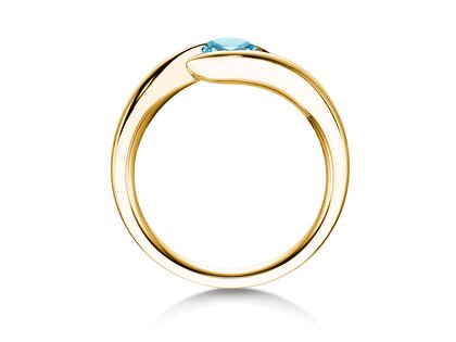 Verlobungsring Twist Colour in 9K Gelbgold mit Blautopas 0,50ct