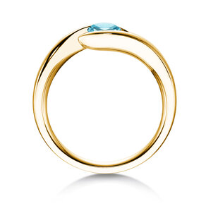 Verlobungsring Twist Colour in 9K Gelbgold mit Blautopas 0,50ct