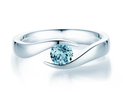 Verlobungsring Twist Colour in 9K Weißgold mit Blautopas 0,50ct