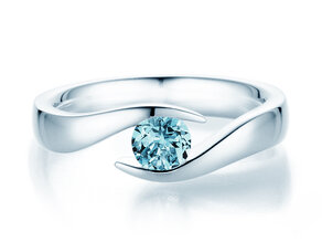 Verlobungsring Twist Colour in 9K Weißgold mit Blautopas 0,50ct