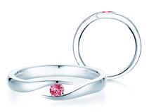 Verlobungsring Twist Colour in Silber 925/- mit Pinker Turmalin 0,05ct