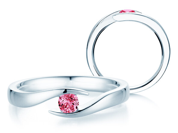 Verlobungsring Twist Colour in 9K Weißgold mit Pinker Turmalin 0,15ct