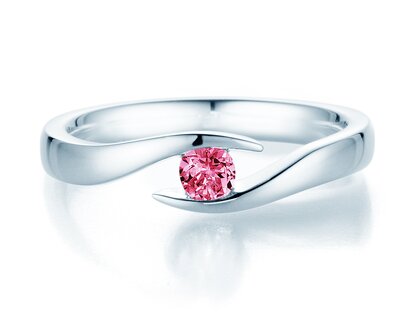 Verlobungsring Twist Colour in 9K Weißgold mit Pinker Turmalin 0,15ct