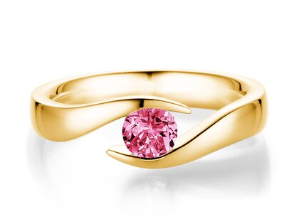 Verlobungsring Twist Colour in 14K Gelbgold mit Pinker Turmalin 0,50ct