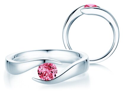 Verlobungsring Twist Colour in 14K Weißgold mit Pinker Turmalin 0,50ct