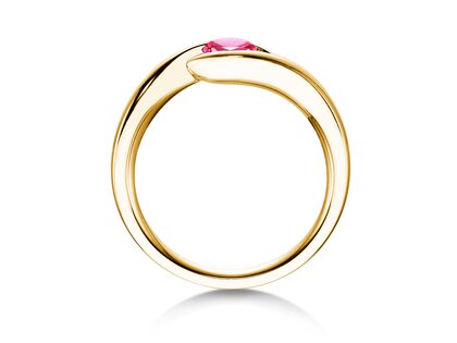 Verlobungsring Twist Colour in 14K Gelbgold mit Pinker Turmalin 0,50ct