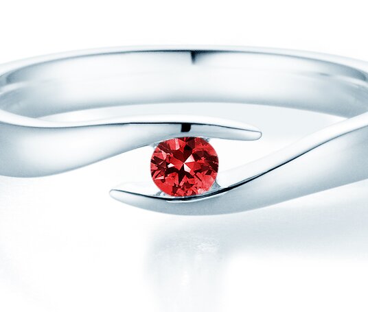 Verlobungsring Twist Colour in Silber 925/- mit Rubin 0,05ct