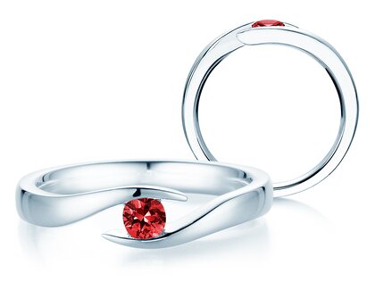 Verlobungsring Twist Colour in 18K Weißgold mit Rubin 0,25ct