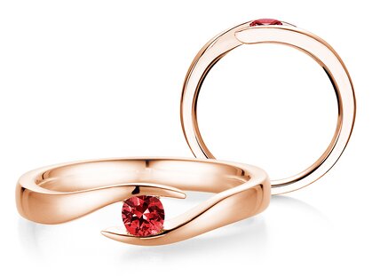 Verlobungsring Twist Colour in 9K Roségold mit Rubin 0,15ct