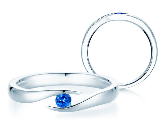 Verlobungsring Twist Colour in Silber 925/- mit Saphir 0,05ct