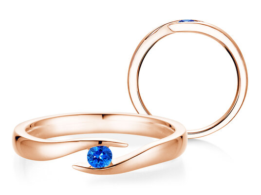 Verlobungsring Twist Colour in Silber 925/- mit Saphir 0,05ct