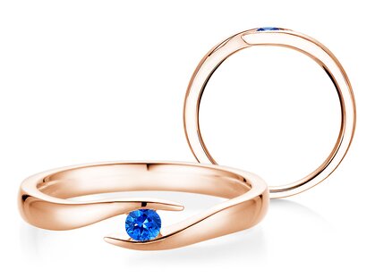 Verlobungsring Twist Colour in 14K Roségold mit Saphir 0,05ct